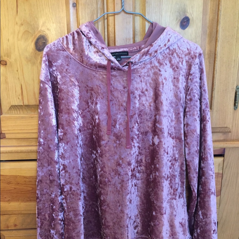 Crushed Velvet Look Hoodie